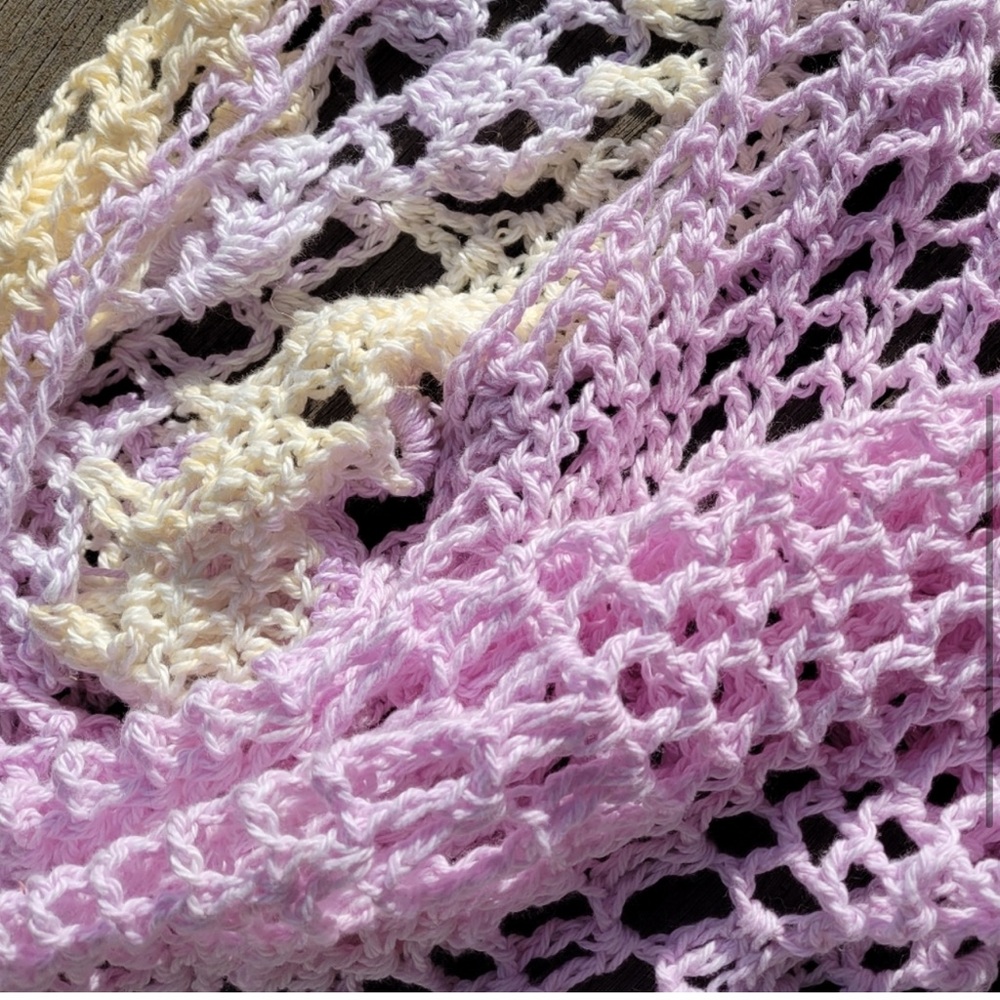 Handmade Crocheted Shawl with Train - Color Changing - Picture 5 of 8